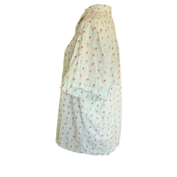 Marine Layer Men's Shirt L Green Cotton Palm Tree Print Button Up Coastal Preppy - Picture 2 of 12